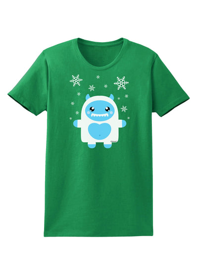 Cute Abominable Snowman Boy Yeti - Christmas Womens Dark T-Shirt-TooLoud-Kelly-Green-X-Small-Davson Sales