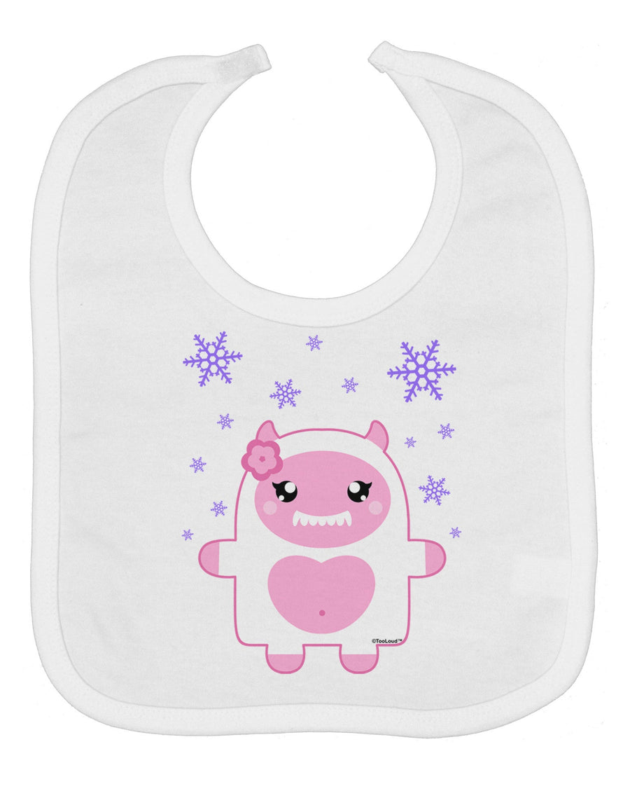 Cute Abominable Snowman Girl Yeti - Christmas Baby Bib