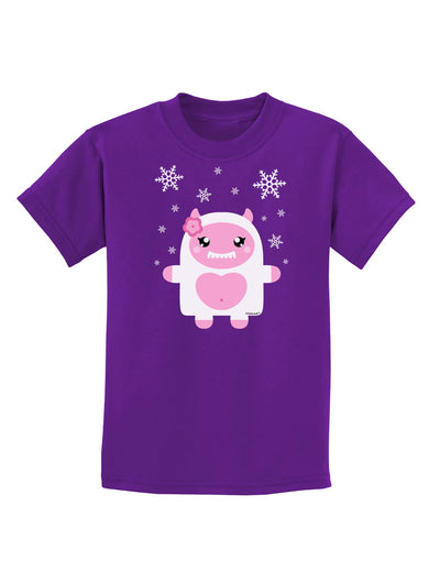 Cute Abominable Snowman Girl Yeti - Christmas Childrens Dark T-Shirt-Childrens T-Shirt-TooLoud-Purple-X-Small-Davson Sales