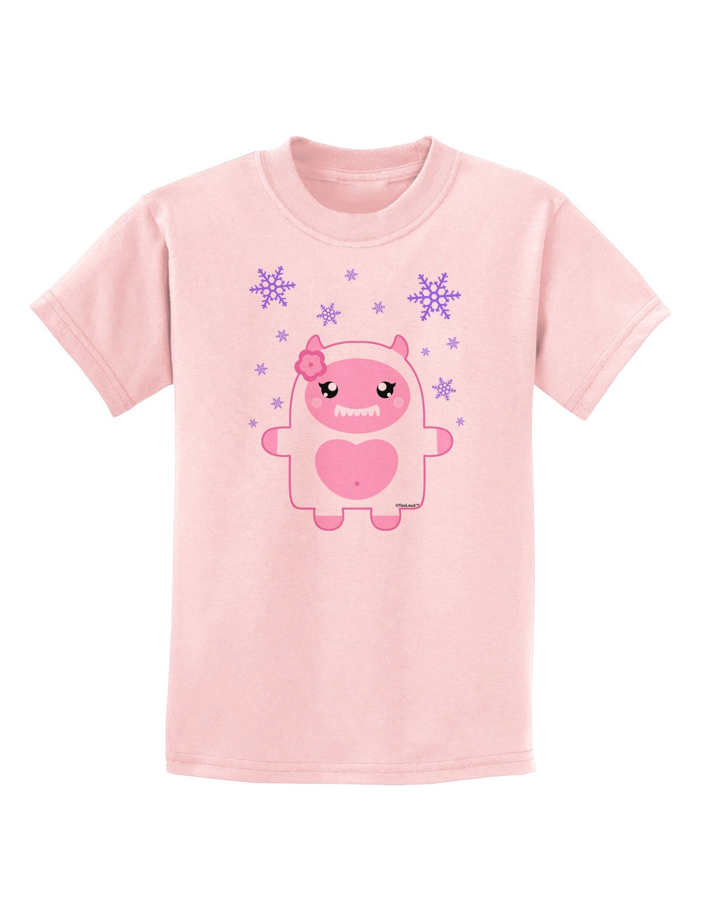 Cute Abominable Snowman Girl Yeti - Christmas Childrens T-Shirt-Childrens T-Shirt-TooLoud-PalePink-X-Small-Davson Sales