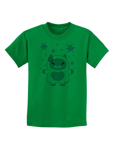 Cute Abominable Snowman Girl Yeti - Christmas Childrens T-Shirt-Childrens T-Shirt-TooLoud-Kelly-Green-X-Small-Davson Sales