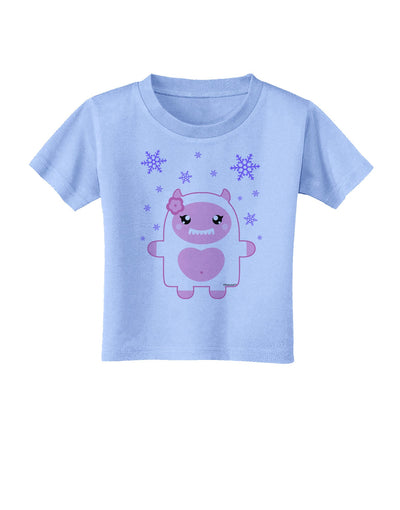 Cute Abominable Snowman Girl Yeti - Christmas Toddler T-Shirt-Toddler T-Shirt-TooLoud-Aquatic-Blue-2T-Davson Sales