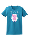 Cute Abominable Snowman Girl Yeti - Christmas Womens Dark T-Shirt-TooLoud-Turquoise-X-Small-Davson Sales