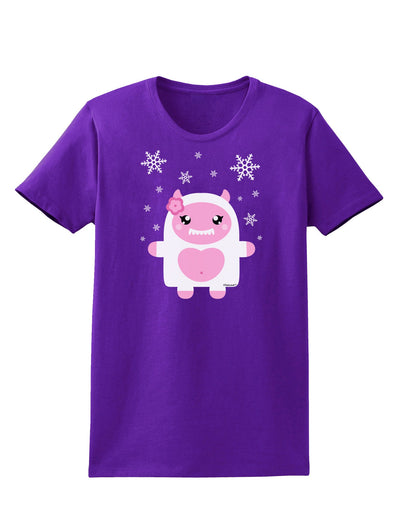 Cute Abominable Snowman Girl Yeti - Christmas Womens Dark T-Shirt-TooLoud-Purple-X-Small-Davson Sales