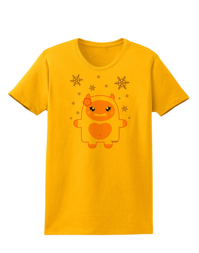 Cute Abominable Snowman Girl Yeti - Christmas Womens T-Shirt-Womens T-Shirt-TooLoud-Gold-X-Small-Davson Sales