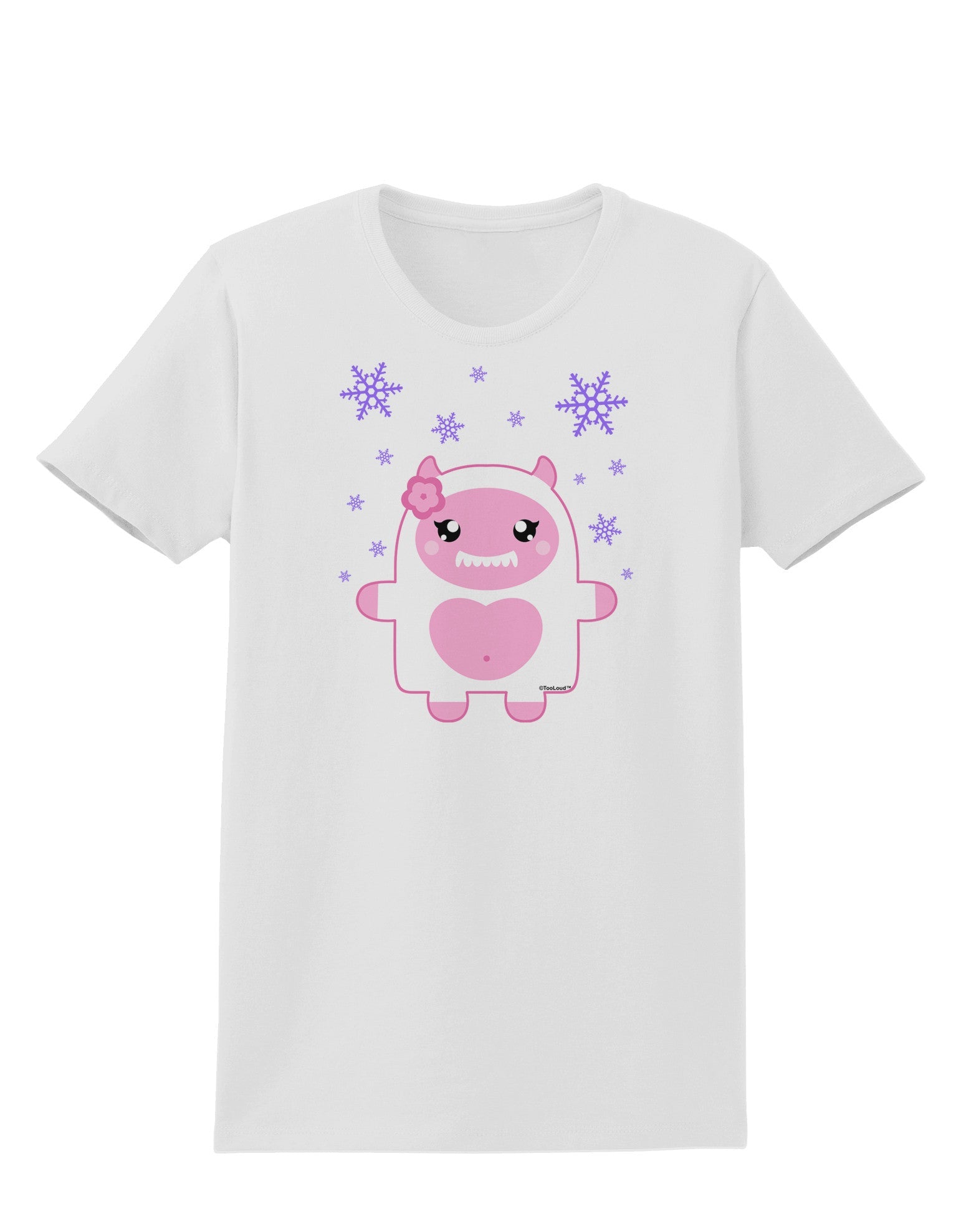 Cute Abominable Snowman Girl Yeti - Christmas Womens T-Shirt-Womens T-Shirt-TooLoud-White-X-Small-Davson Sales