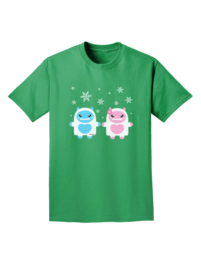 Cute Abominable Snowman Yeti Couple - Christmas Adult Dark T-Shirt-Mens T-Shirt-TooLoud-Kelly-Green-Small-Davson Sales