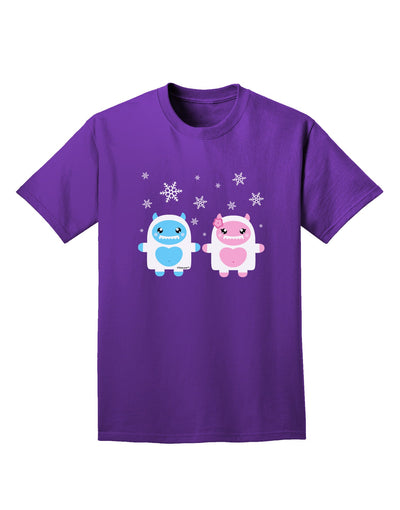 Cute Abominable Snowman Yeti Couple - Christmas Adult Dark T-Shirt-Mens T-Shirt-TooLoud-Purple-Small-Davson Sales