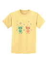 Cute Abominable Snowman Yeti Couple - Christmas Childrens T-Shirt-Childrens T-Shirt-TooLoud-Daffodil-Yellow-X-Small-Davson Sales