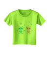 Cute Abominable Snowman Yeti Couple - Christmas Toddler T-Shirt-Toddler T-Shirt-TooLoud-Lime-Green-2T-Davson Sales