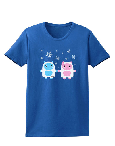 Cute Abominable Snowman Yeti Couple - Christmas Womens Dark T-Shirt-TooLoud-Royal-Blue-X-Small-Davson Sales