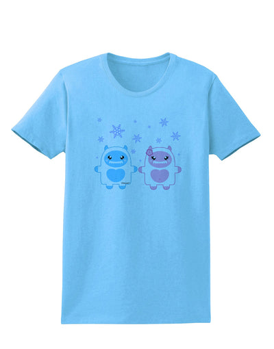 Cute Abominable Snowman Yeti Couple - Christmas Womens T-Shirt-Womens T-Shirt-TooLoud-Aquatic-Blue-X-Small-Davson Sales