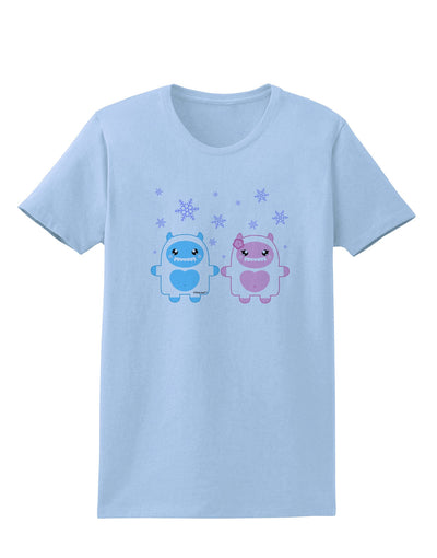 Cute Abominable Snowman Yeti Couple - Christmas Womens T-Shirt-Womens T-Shirt-TooLoud-Light-Blue-X-Small-Davson Sales