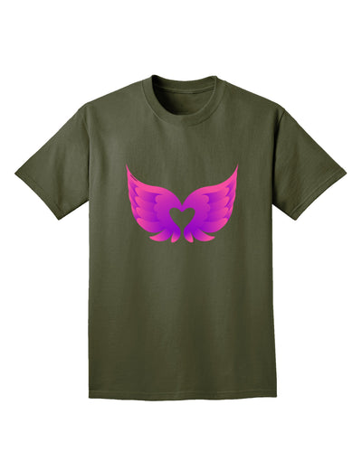 Cute Angel Wings Pair Heart Adult Dark T-Shirt-Mens T-Shirt-TooLoud-Military-Green-Small-Davson Sales