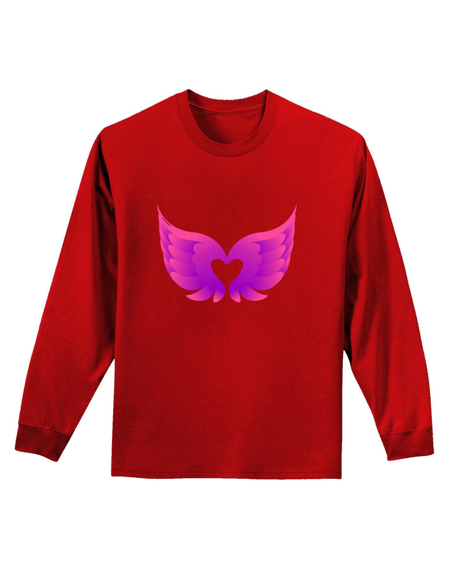 Cute Angel Wings Pair Heart Adult Long Sleeve Dark T-Shirt-TooLoud-Red-Small-Davson Sales