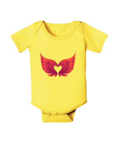 Cute Angel Wings Pair Heart Baby Romper Bodysuit-Baby Romper-TooLoud-Yellow-06-Months-Davson Sales