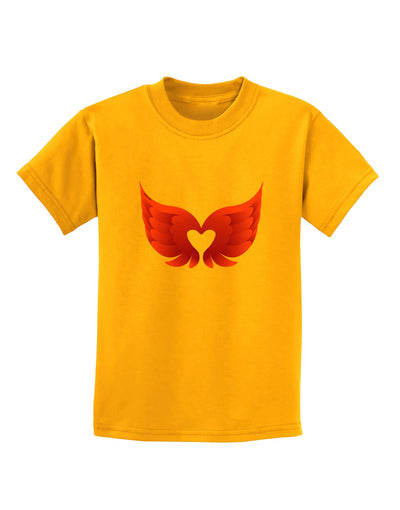 Cute Angel Wings Pair Heart Childrens T-Shirt-Childrens T-Shirt-TooLoud-Gold-X-Small-Davson Sales