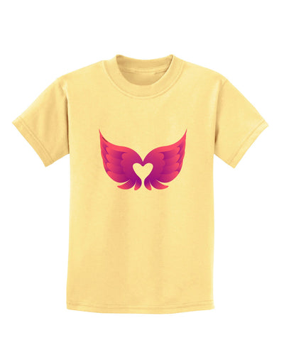 Cute Angel Wings Pair Heart Childrens T-Shirt-Childrens T-Shirt-TooLoud-Daffodil-Yellow-X-Small-Davson Sales