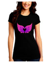 Cute Angel Wings Pair Heart Juniors Crew Dark T-Shirt-T-Shirts Juniors Tops-TooLoud-Black-Juniors Fitted Small-Davson Sales