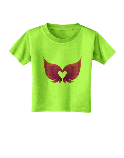 Cute Angel Wings Pair Heart Toddler T-Shirt-Toddler T-Shirt-TooLoud-Lime-Green-2T-Davson Sales