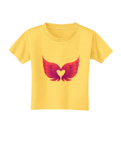 Cute Angel Wings Pair Heart Toddler T-Shirt-Toddler T-Shirt-TooLoud-Yellow-2T-Davson Sales