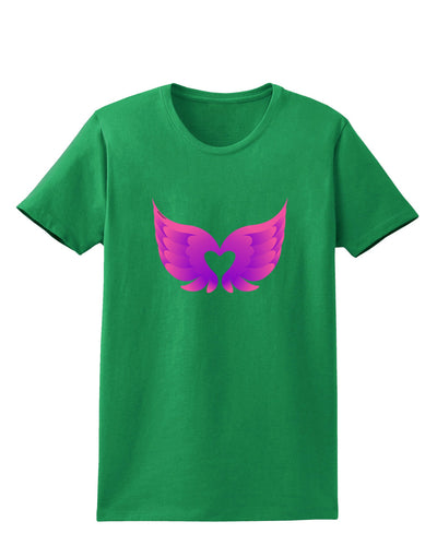 Cute Angel Wings Pair Heart Womens Dark T-Shirt-TooLoud-Kelly-Green-X-Small-Davson Sales