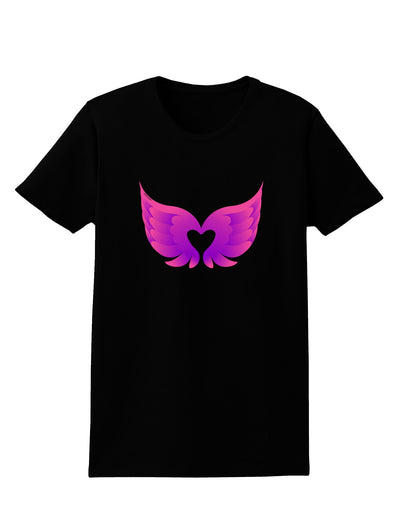 Cute Angel Wings Pair Heart Womens Dark T-Shirt-TooLoud-Black-X-Small-Davson Sales