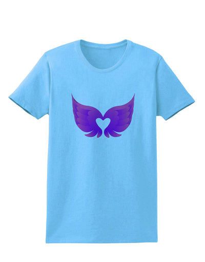 Cute Angel Wings Pair Heart Womens T-Shirt-Womens T-Shirt-TooLoud-Aquatic-Blue-X-Small-Davson Sales