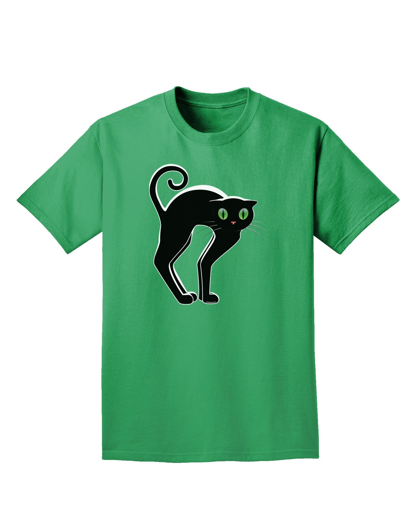 Cute Arched Black Cat Halloween Adult Dark T-Shirt-Mens T-Shirt-TooLoud-Kelly-Green-Small-Davson Sales