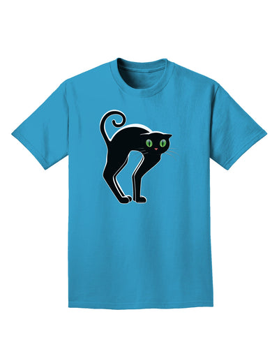 Cute Arched Black Cat Halloween Adult Dark T-Shirt-Mens T-Shirt-TooLoud-Turquoise-Small-Davson Sales