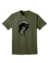 Cute Arched Black Cat Halloween Adult Dark T-Shirt-Mens T-Shirt-TooLoud-Military-Green-Small-Davson Sales