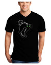 Cute Arched Black Cat Halloween Adult Dark V-Neck T-Shirt-TooLoud-Black-Small-Davson Sales