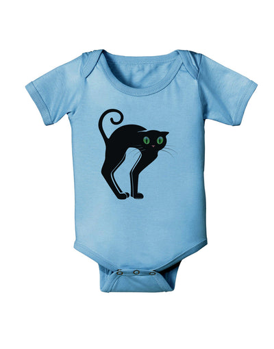 Cute Arched Black Cat Halloween Baby Romper Bodysuit-Baby Romper-TooLoud-Light-Blue-06-Months-Davson Sales