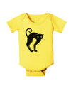 Cute Arched Black Cat Halloween Baby Romper Bodysuit-Baby Romper-TooLoud-Yellow-06-Months-Davson Sales