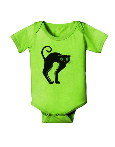 Cute Arched Black Cat Halloween Baby Romper Bodysuit-Baby Romper-TooLoud-Lime-Green-06-Months-Davson Sales