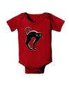 Cute Arched Black Cat Halloween Baby Romper Bodysuit Dark-Baby Romper-TooLoud-Red-06-Months-Davson Sales