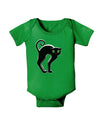 Cute Arched Black Cat Halloween Baby Romper Bodysuit Dark-Baby Romper-TooLoud-Clover-Green-06-Months-Davson Sales