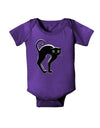 Cute Arched Black Cat Halloween Baby Romper Bodysuit Dark-Baby Romper-TooLoud-Purple-06-Months-Davson Sales