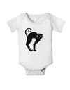 Cute Arched Black Cat Halloween Baby Romper Bodysuit-Baby Romper-TooLoud-White-06-Months-Davson Sales