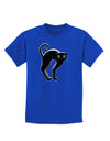 Cute Arched Black Cat Halloween Childrens Dark T-Shirt-Childrens T-Shirt-TooLoud-Royal-Blue-X-Small-Davson Sales