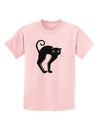 Cute Arched Black Cat Halloween Childrens T-Shirt-Childrens T-Shirt-TooLoud-PalePink-X-Small-Davson Sales