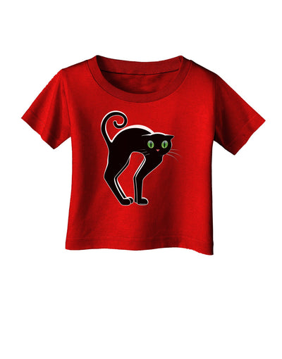 Cute Arched Black Cat Halloween Infant T-Shirt Dark-Infant T-Shirt-TooLoud-Red-06-Months-Davson Sales