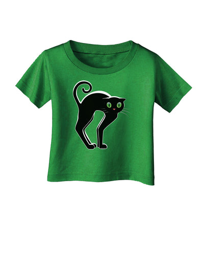 Cute Arched Black Cat Halloween Infant T-Shirt Dark-Infant T-Shirt-TooLoud-Clover-Green-06-Months-Davson Sales