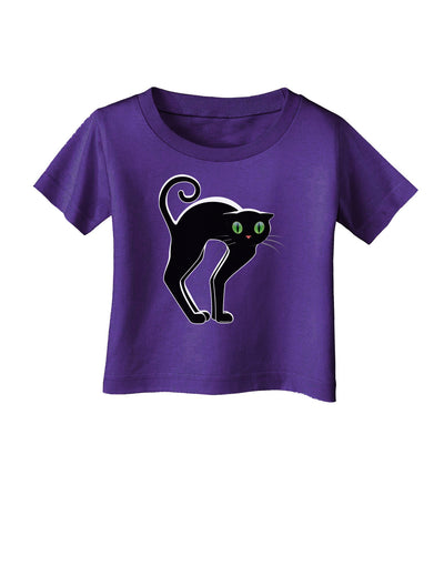 Cute Arched Black Cat Halloween Infant T-Shirt Dark-Infant T-Shirt-TooLoud-Purple-06-Months-Davson Sales