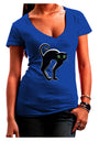 Cute Arched Black Cat Halloween Juniors V-Neck Dark T-Shirt-Womens V-Neck T-Shirts-TooLoud-Royal-Blue-Juniors Fitted Small-Davson Sales