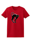 Cute Arched Black Cat Halloween Womens Dark T-Shirt-TooLoud-Red-X-Small-Davson Sales