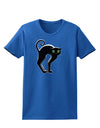 Cute Arched Black Cat Halloween Womens Dark T-Shirt-TooLoud-Royal-Blue-X-Small-Davson Sales