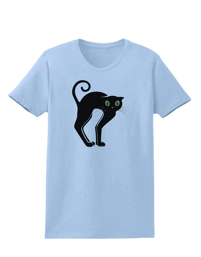 Cute Arched Black Cat Halloween Womens T-Shirt-Womens T-Shirt-TooLoud-Light-Blue-X-Small-Davson Sales