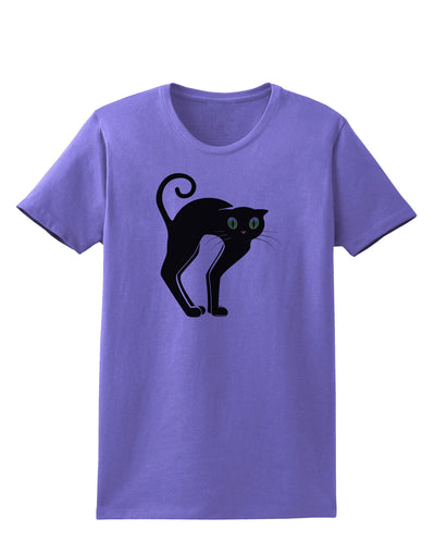 Cute Arched Black Cat Halloween Womens T-Shirt-Womens T-Shirt-TooLoud-Violet-X-Small-Davson Sales