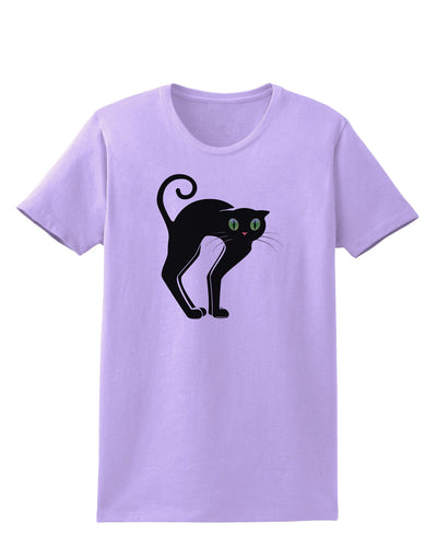 Cute Arched Black Cat Halloween Womens T-Shirt-Womens T-Shirt-TooLoud-Lavender-X-Small-Davson Sales